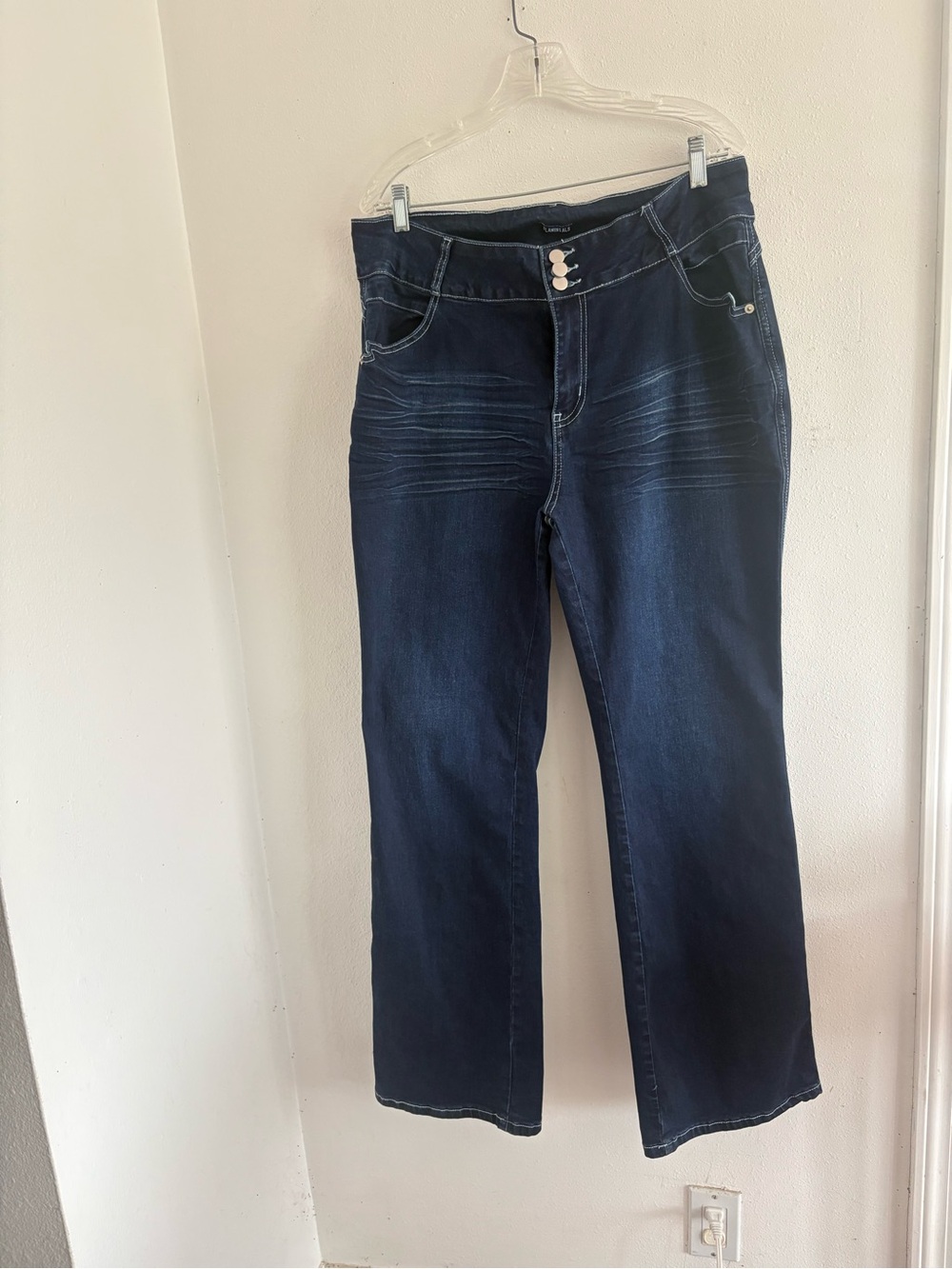 Flamingals Dark Wash Bootcut Jeans 3XL 3 Button Stretch Waist